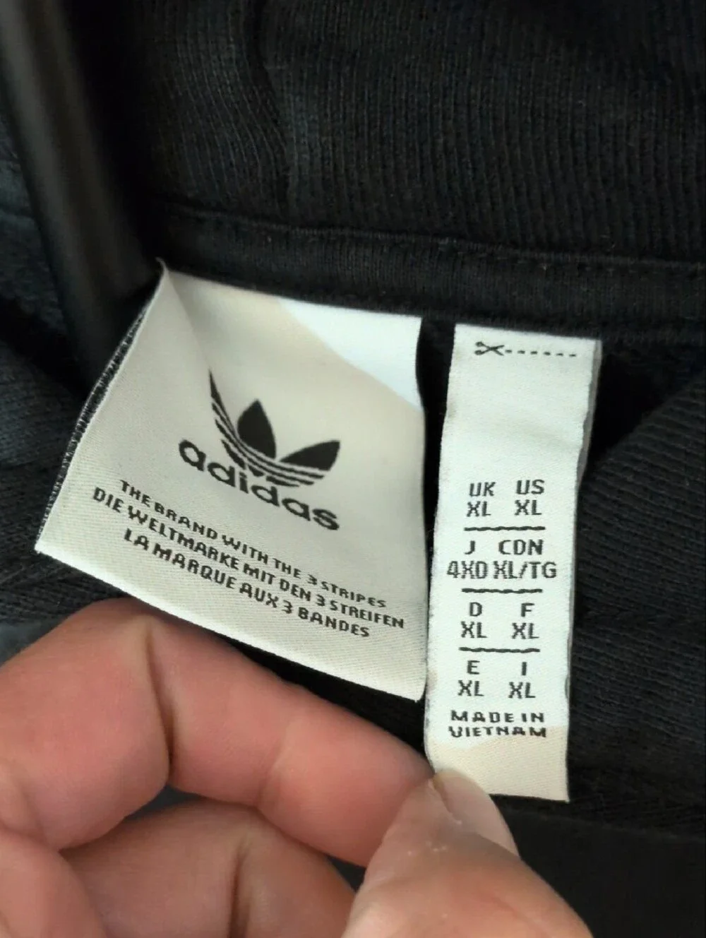 adidas Black Pullover Hoodie with Trefoil Logo